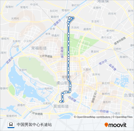 公交常熟1路的线路图