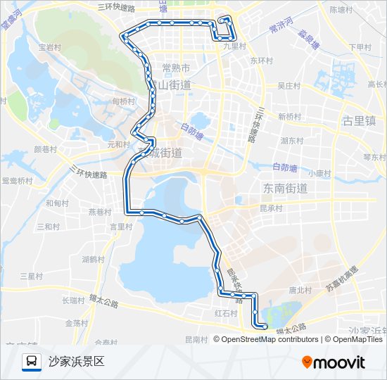 公交常熟5路的线路图