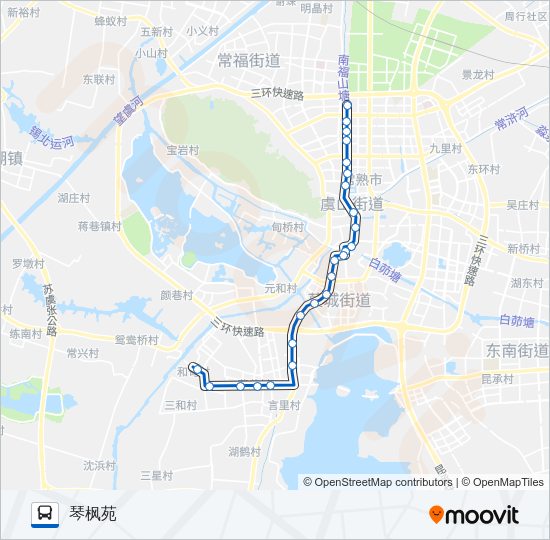 公交常熟6路的线路图