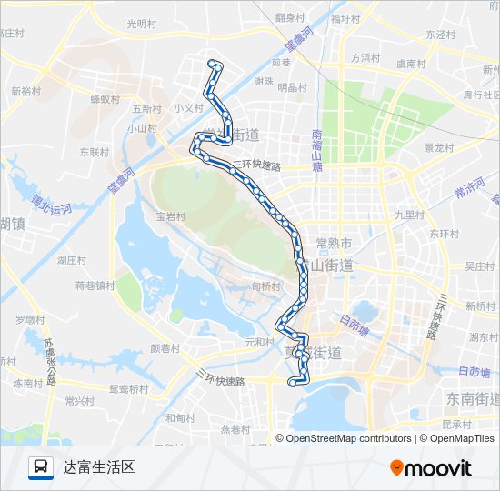 公交常熟9路的线路图