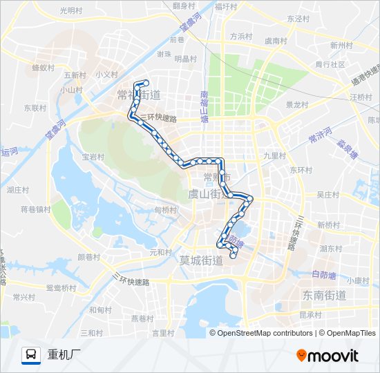公交常熟102路的线路图