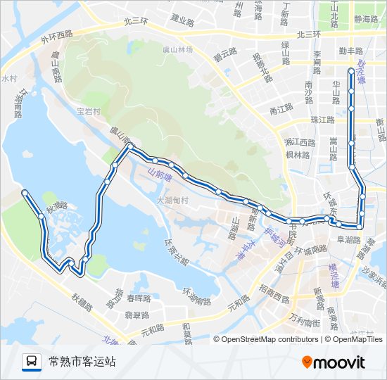 公交常熟117路的线路图