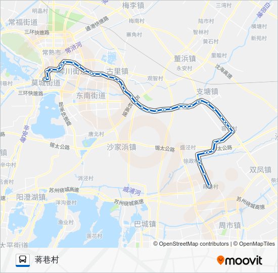 常熟202路路线:日程,站点和地图-蒋巷村