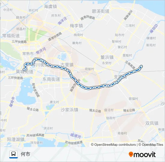 公交常熟206路的线路图