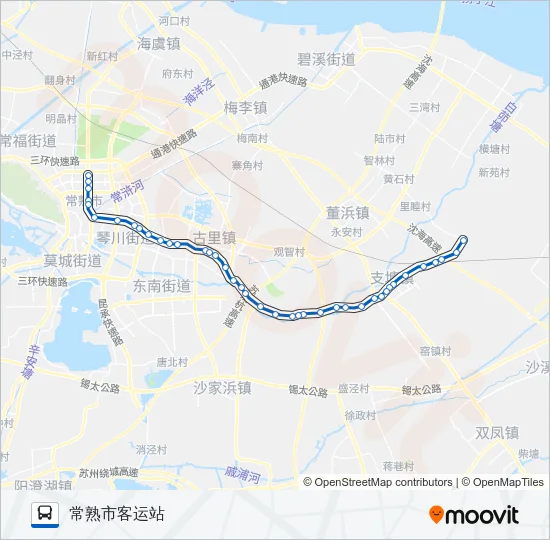 公交常熟207路的线路图