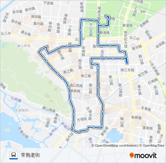 公交常熟7环线路的线路图