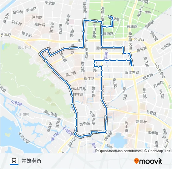公交常熟7环线路的线路图