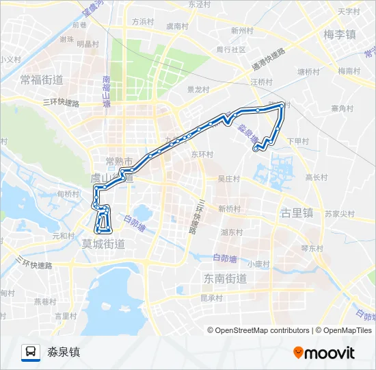 常熟109路B Bus Line Map