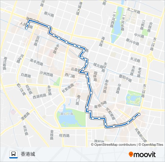 公交张家港2路的线路图