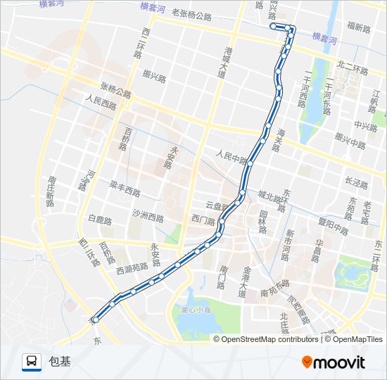 公交张家港6路的线路图