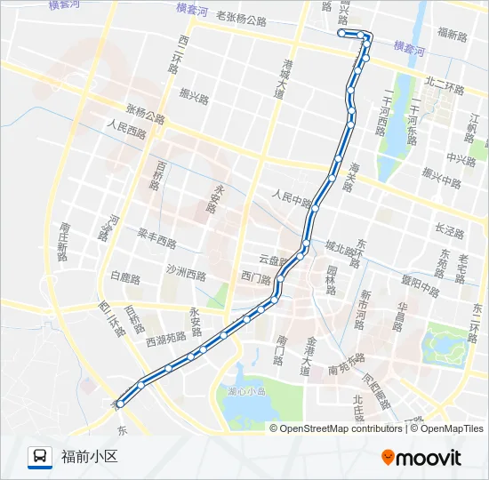 公交张家港6路的线路图