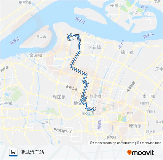 张家港206路 Bus Line Map
