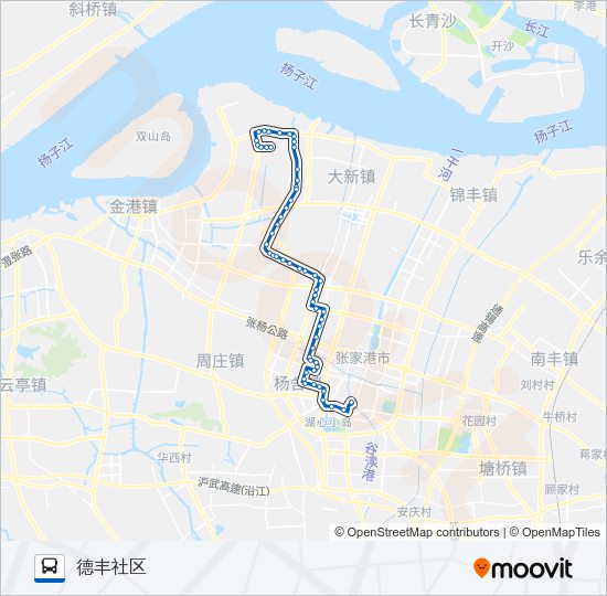 公交张家港206路的线路图