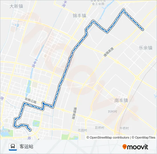 公交张家港207路的线路图
