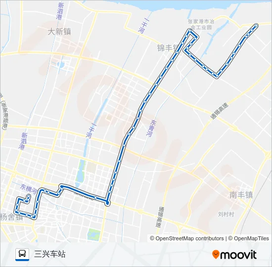 张家港208路 Bus Line Map