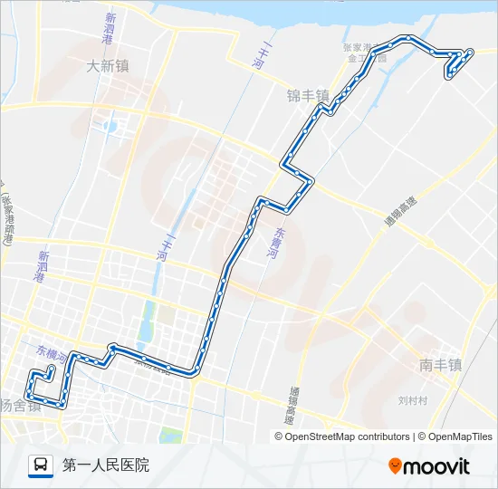 公交张家港208路的线路图