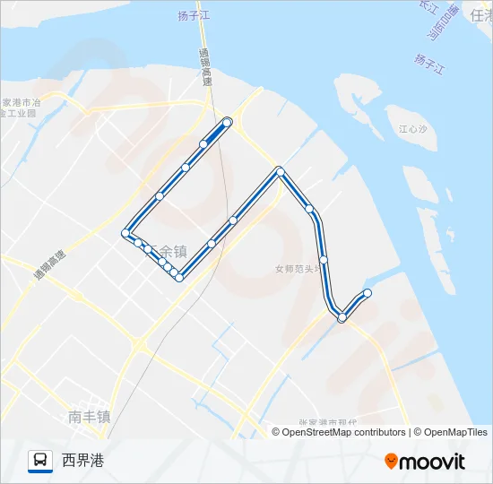 公交张家港302路的线路图