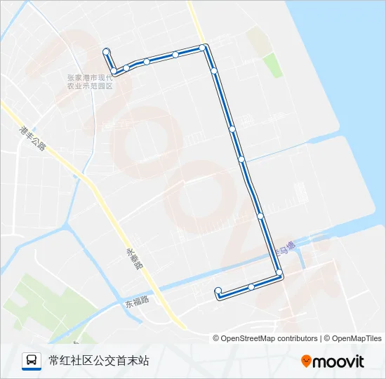 公交张家港305路的线路图
