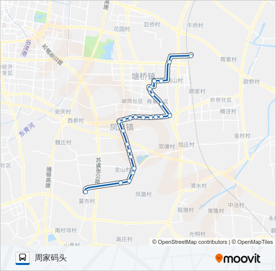 公交张家港322路的线路图