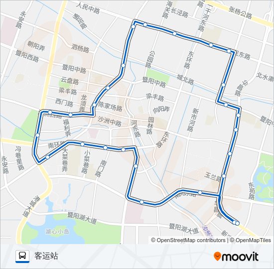 张家港5路西线 bus Line Map