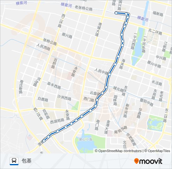 张家港6路夜班 bus Line Map