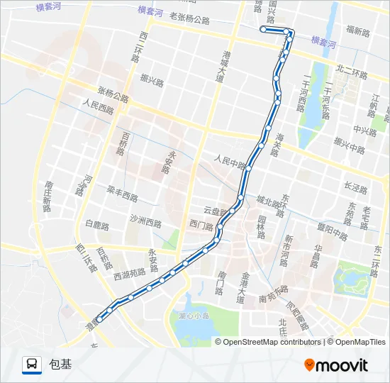 公交张家港6夜班路的线路图