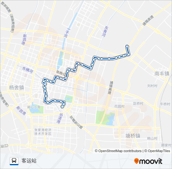 张家港10路东线 bus Line Map