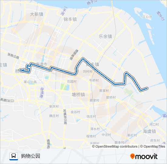 公交张家港202夜班路的线路图