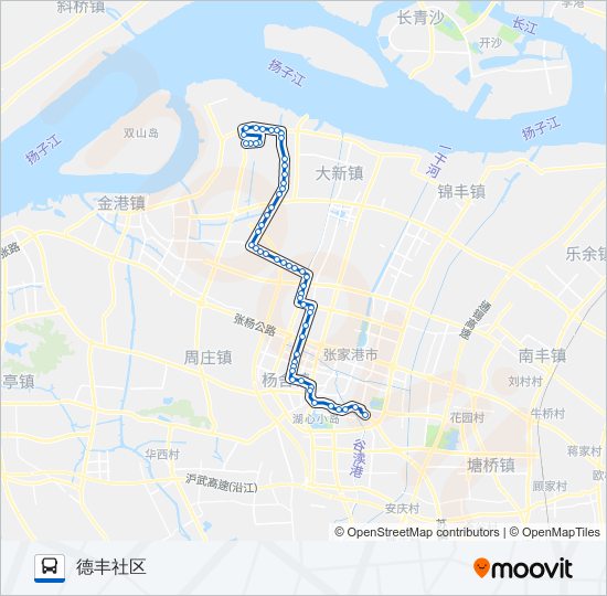 张家港206路夜班 bus Line Map