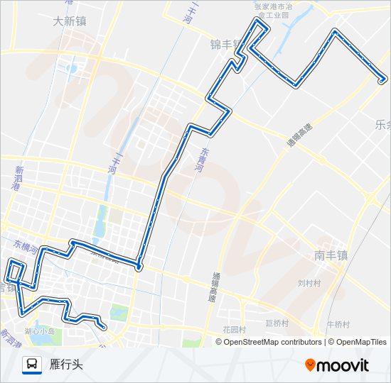 张家港208路夜班 Bus Line Map