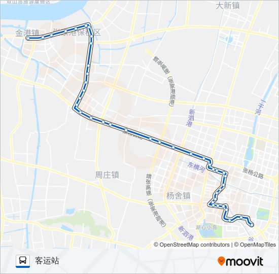 公交张家港228东线路的线路图
