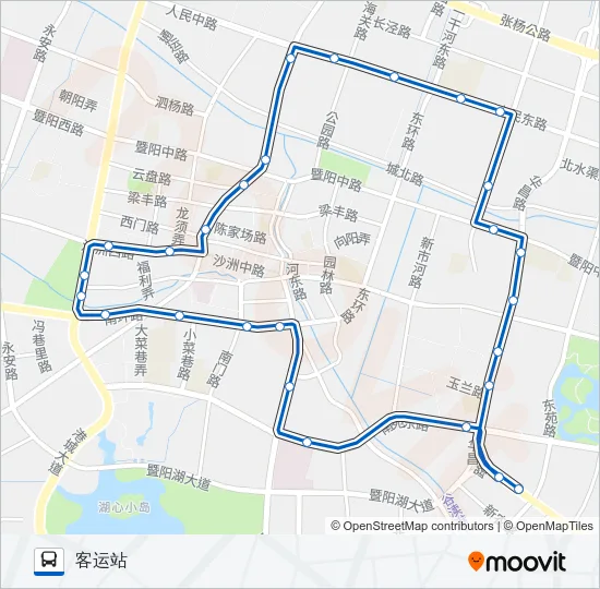 公交张家港5夜班内环路的线路图