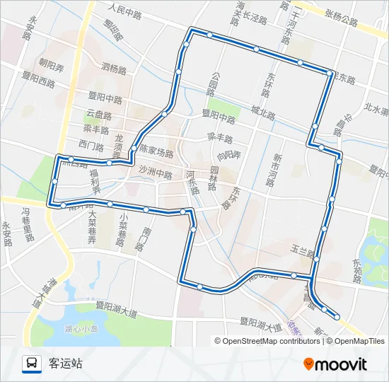 张家港5路夜班外环 Bus Line Map
