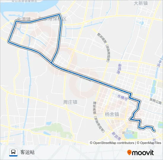 公交张家港228夜班内环路的线路图