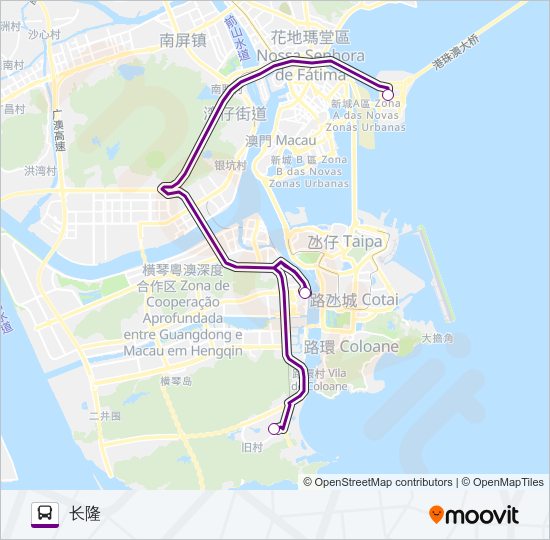 口岸巴士长隆专线 Bus Line Map