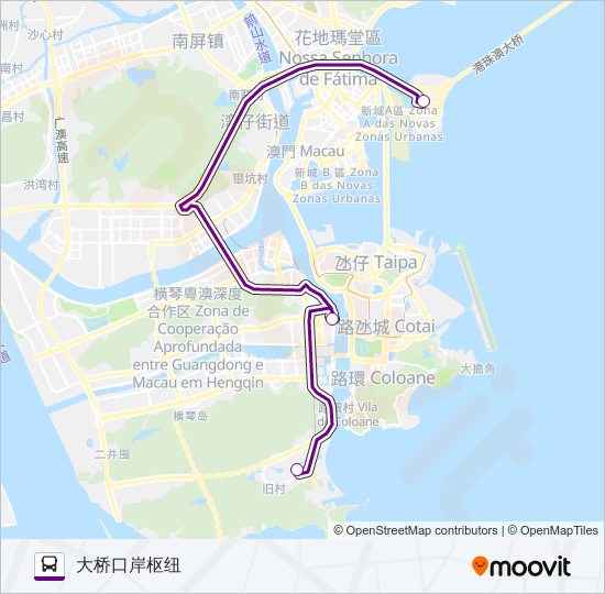 公交口岸巴士长隆专路的线路图