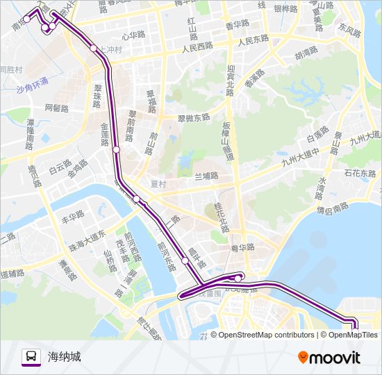 口岸巴士上冲专线 Bus Line Map