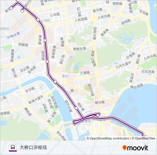 口岸巴士上冲专线 Bus Line Map