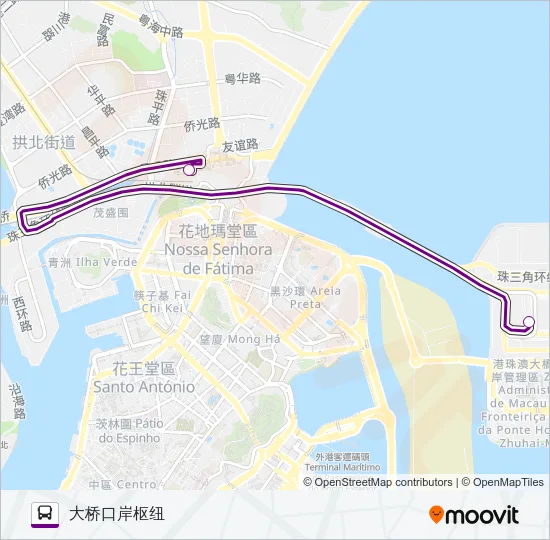 口岸巴士拱北专线 Bus Line Map