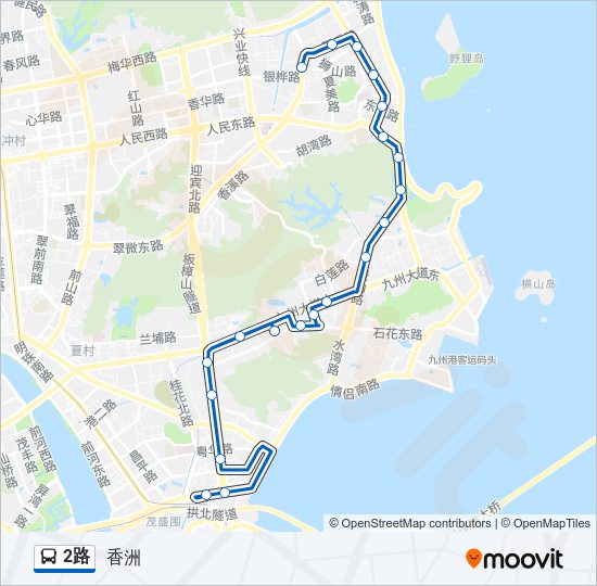 公交2路的线路图