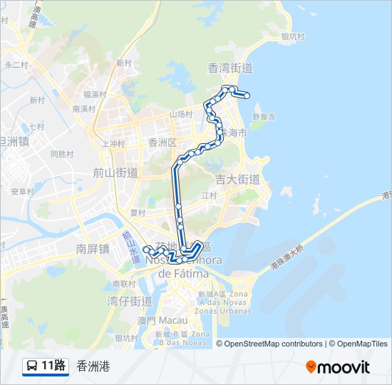 公交11路的线路图