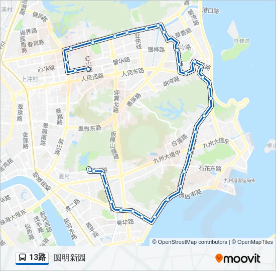 13路 Bus Line Map