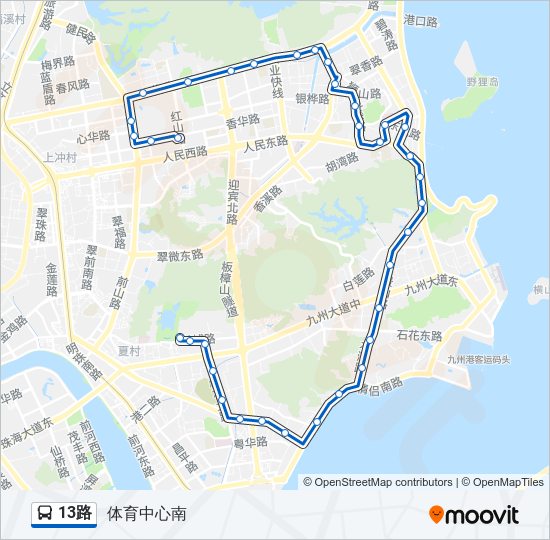 公交13路的线路图