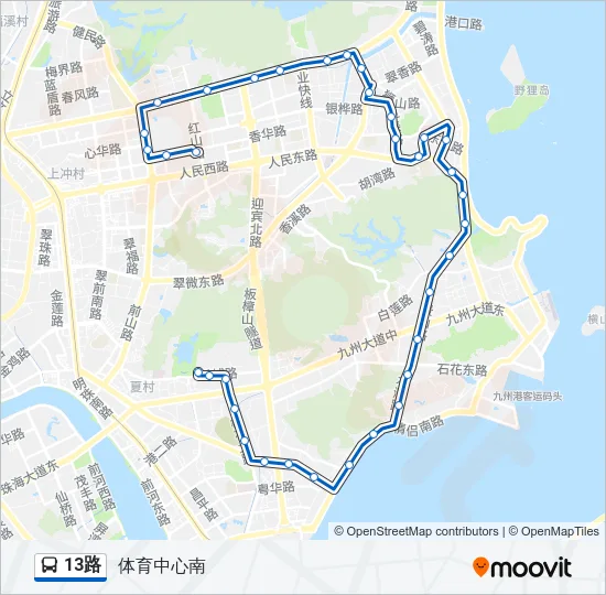 13路 Bus Line Map