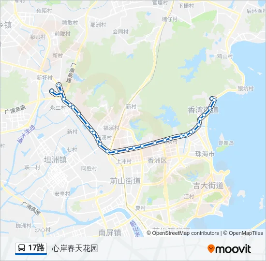 公交17路的线路图