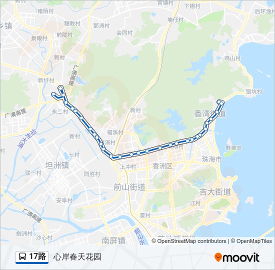 17路 bus Line Map