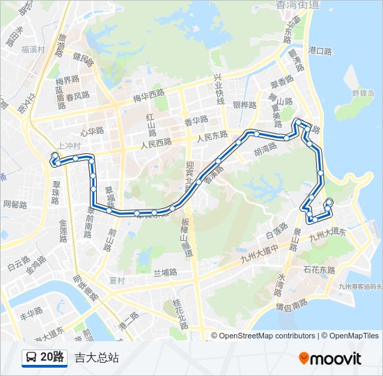 公交20路的线路图