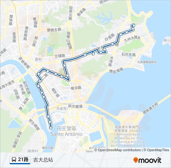 公交21路的线路图