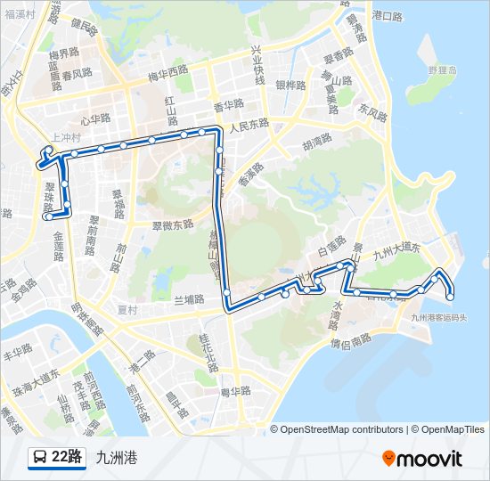 公交22路的线路图