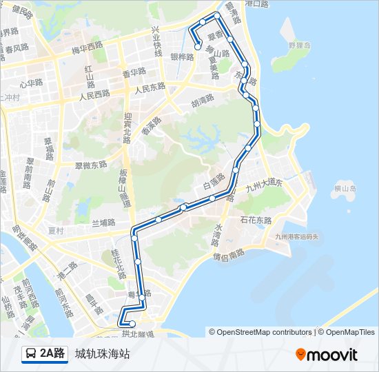 公交2A路的线路图